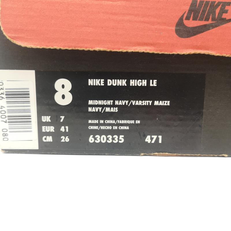 ナイキ NIKE シューズ シューズ デッドストック 観賞用 98年製 DUNK HIGH MICHIGAN ダンク ハイカット スニーカー ミシガン 630335-471 26.0cm 黄 / イエロー / yellow X 紺 / ネイビー / navy メンズ USED 古着 中古 50152053