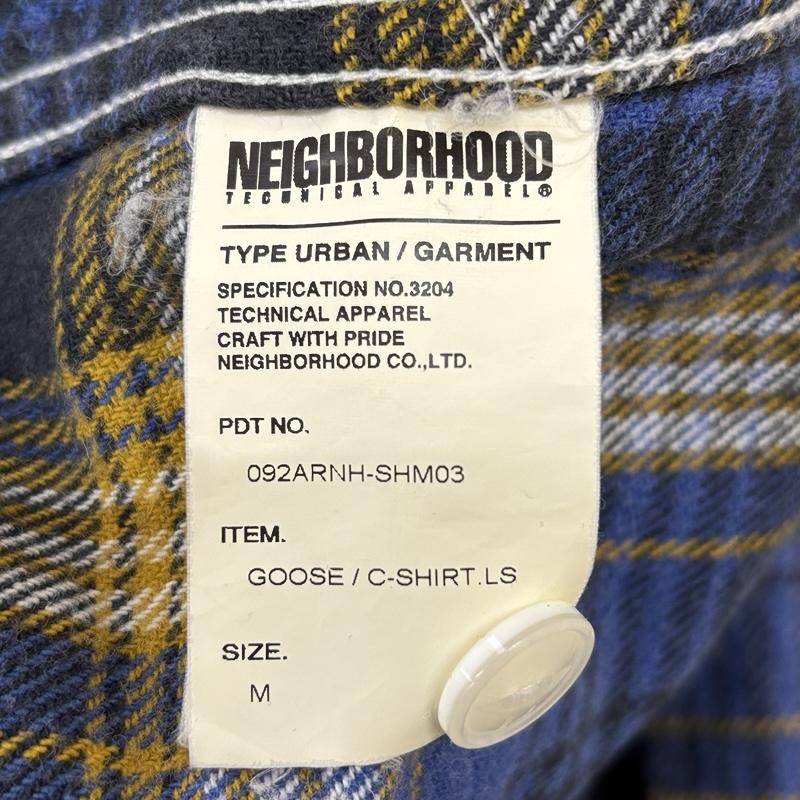 ネイバーフッド NEIGHBORHOOD トップス トップス チェック フランネル 長袖 ワーク シャツ 092ARNH-SHM03 GOOSE C-SHIRT LS M チェック メンズ USED 古着 中古 50152056