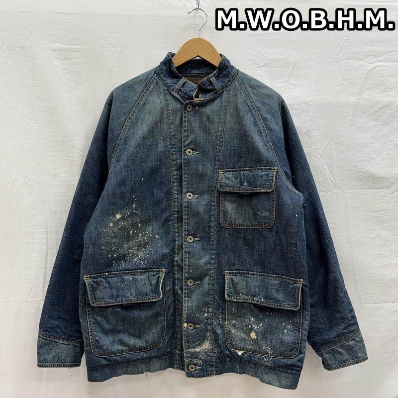 古着 USED ジャケット、上着 ジャンパー、ブルゾン M.W.O.B.H.M. スタンドカラー デニム カバーオール ワーク ジャケット ユーズド加工 M メンズ USED 古着 中古 50152066