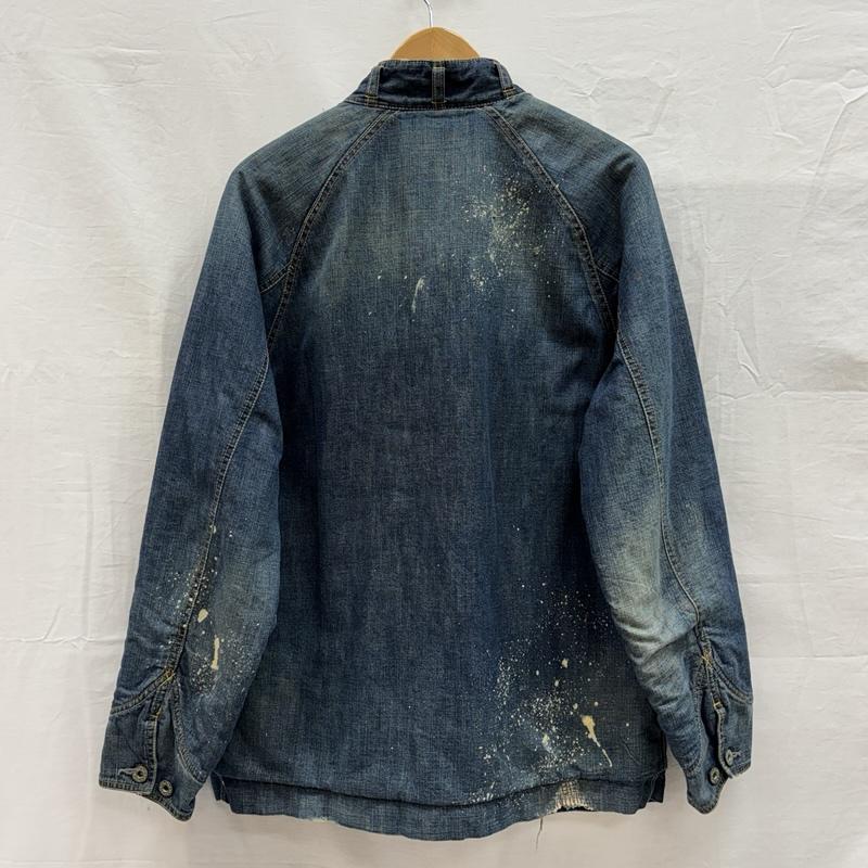 古着 USED ジャケット、上着 ジャンパー、ブルゾン M.W.O.B.H.M. スタンドカラー デニム カバーオール ワーク ジャケット ユーズド加工 M メンズ USED 古着 中古 50152066