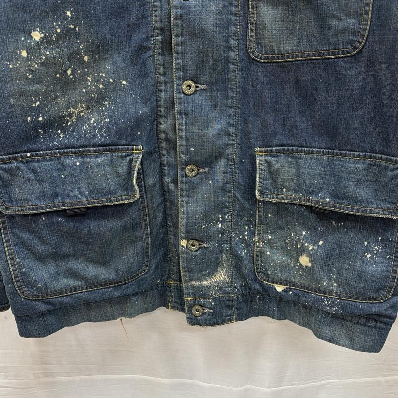 古着 USED ジャケット、上着 ジャンパー、ブルゾン M.W.O.B.H.M. スタンドカラー デニム カバーオール ワーク ジャケット ユーズド加工 M メンズ USED 古着 中古 50152066