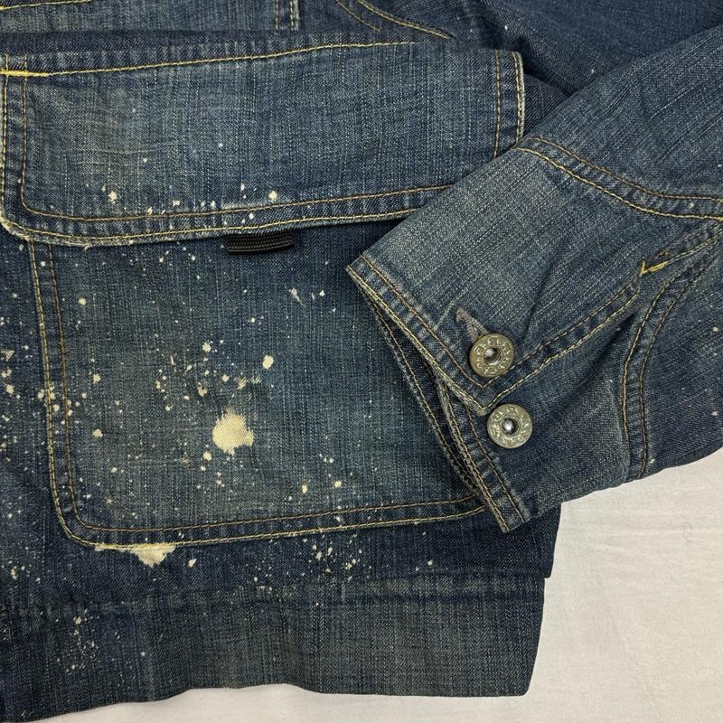 古着 USED ジャケット、上着 ジャンパー、ブルゾン M.W.O.B.H.M. スタンドカラー デニム カバーオール ワーク ジャケット ユーズド加工 M メンズ USED 古着 中古 50152066