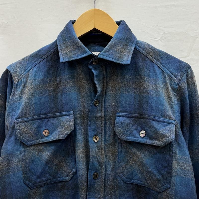 デラックスウエア DELUXEWARE トップス トップス PENDLETON ペンドルトン コラボ オンブレー チェック ウール 長袖 シャツ 猫目ボタン S チェック メンズ USED 古着 中古 50152072