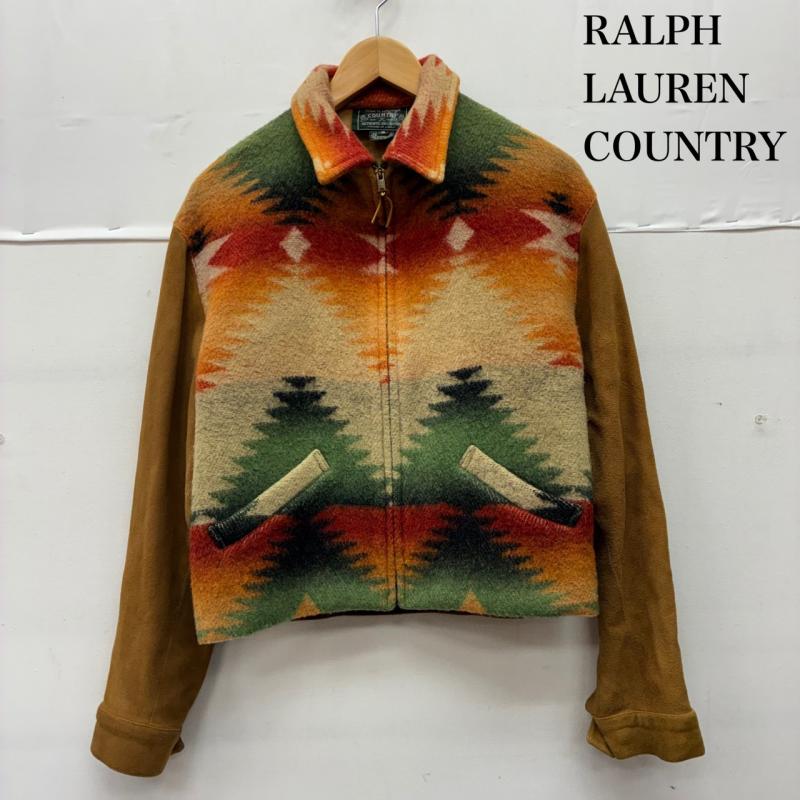 ラルフローレン RALPHLAUREN ジャケット、上着 ジャンパー、ブルゾン COUNTRY 80s 90s ネイティブ ウール ブランケット スエード ジップアップ ジャケット S ネイティブ柄 メンズ USED 古着 中古 50152075