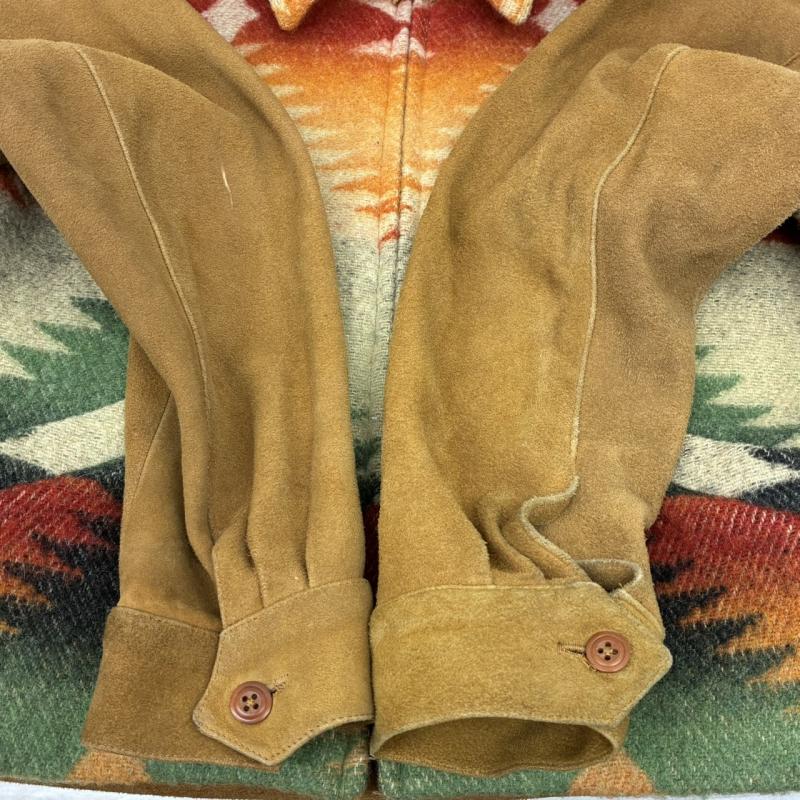 ラルフローレン RALPHLAUREN ジャケット、上着 ジャンパー、ブルゾン COUNTRY 80s 90s ネイティブ ウール ブランケット スエード ジップアップ ジャケット S ネイティブ柄 メンズ USED 古着 中古 50152075