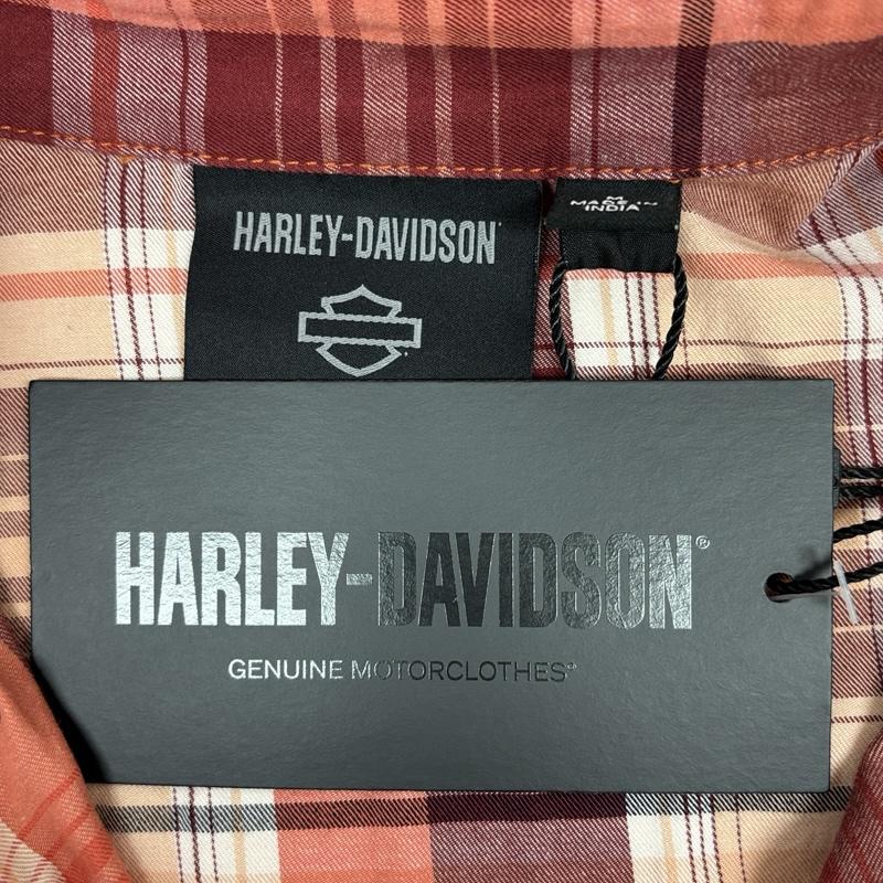 ハーレーダビッドソン Harley-Davidson トップス トップス バーアンドシールドロゴ ワッペン チェック柄 半袖 シャツ M チェック メンズ USED 古着 中古 50152077