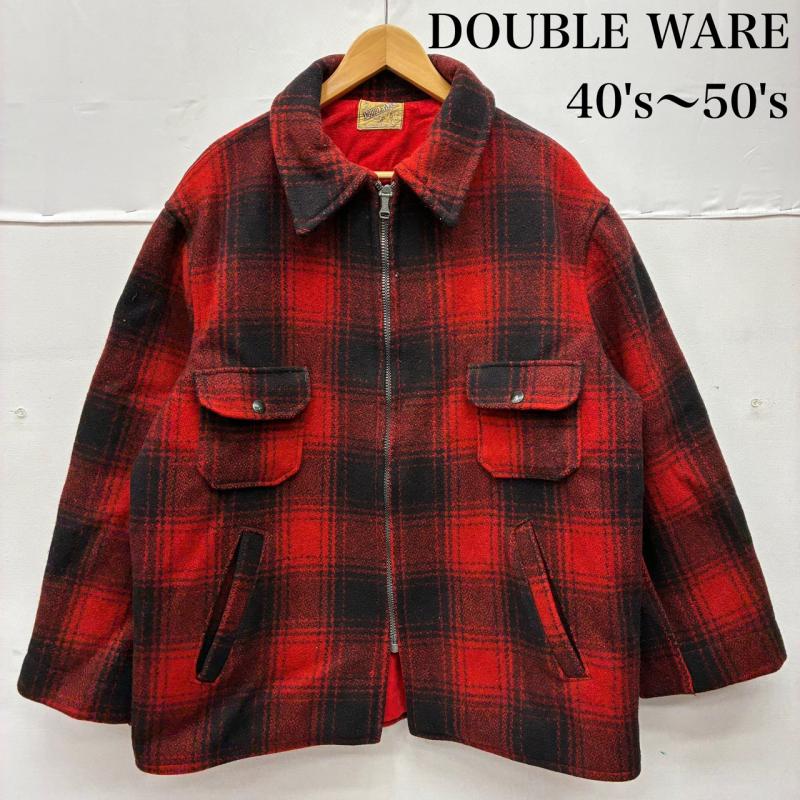 ヴィンテージ VINTAGE ジャケット、上着 ジャンパー、ブルゾン DOUBLE WARE 40s 50s バネクラウン バッファローチェック ウール マッキーノ クルーザー ハンティングジャケット M チェック メンズ USED 古着 中古 50152084