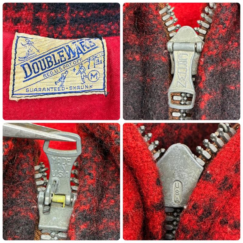 ヴィンテージ VINTAGE ジャケット、上着 ジャンパー、ブルゾン DOUBLE WARE 40s 50s バネクラウン バッファローチェック ウール マッキーノ クルーザー ハンティングジャケット M チェック メンズ USED 古着 中古 50152084