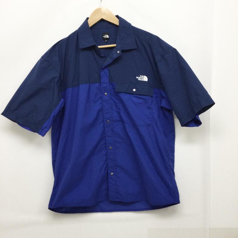ザノースフェイス THE NORTH FACE トップス トップス ノースフェイス NR22552 ショートスリーブ ヌプシシャツ 半袖シャツ XL ロゴ、文字 青 / ブルー / blue メンズ USED 古着 中古 50152096