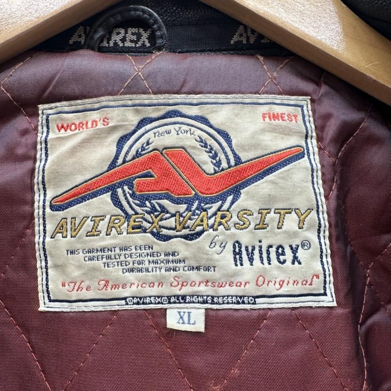 アヴィレックス AVIREX ジャケット、上着 ジャンパー、ブルゾン 90s 龍 刺繍 バーシティ レザー ジャケット XL 黒 / ブラック / black メンズ USED 古着 中古 50152106