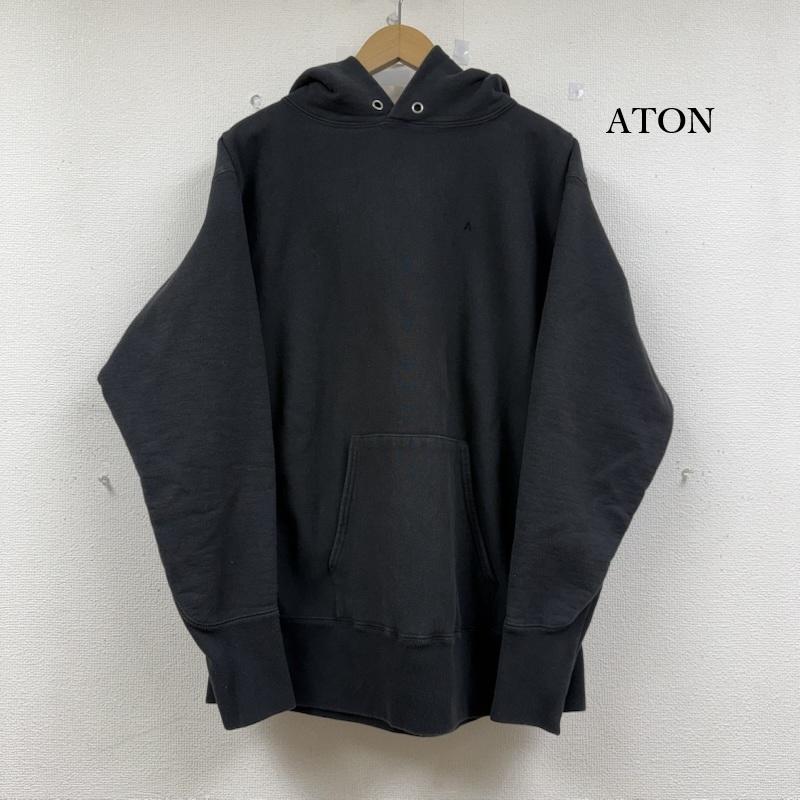 エイトン ATON トップス トップス GARMENT DYED URAKE プルオーバー パーカー スウェット 6 黒 / ブラック / black メンズ USED 古着 中古 50152128