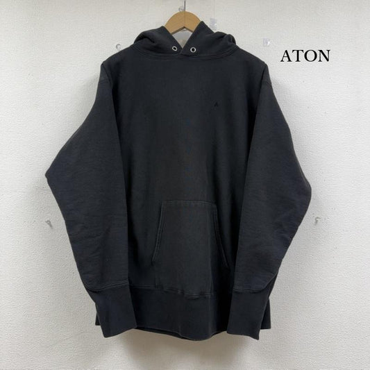 エイトン ATON トップス トップス GARMENT DYED URAKE プルオーバー パーカー スウェット 6 黒 / ブラック / black メンズ USED 古着 中古 50152128