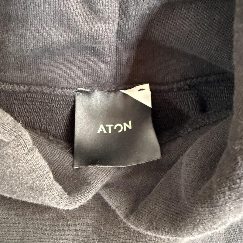 エイトン ATON トップス トップス GARMENT DYED URAKE プルオーバー パーカー スウェット 6 黒 / ブラック / black メンズ USED 古着 中古 50152128