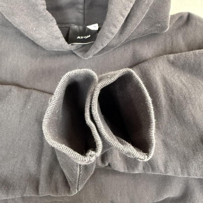 エイトン ATON トップス トップス GARMENT DYED URAKE プルオーバー パーカー スウェット 6 黒 / ブラック / black メンズ USED 古着 中古 50152128