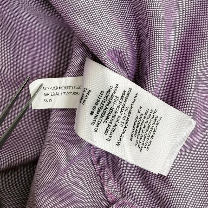 ラルフローレン RALPHLAUREN トップス トップス コットン シャツ 長袖 シャツ 裾ポニー ロゴ 紫 / パープル / purple メンズ USED 古着 中古 50152151