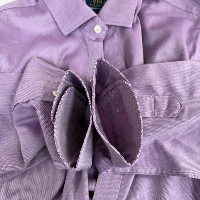ラルフローレン RALPHLAUREN トップス トップス コットン シャツ 長袖 シャツ 裾ポニー ロゴ 紫 / パープル / purple メンズ USED 古着 中古 50152151