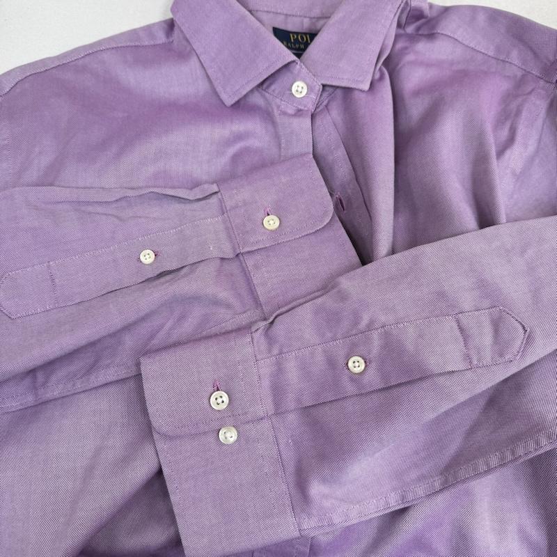 ラルフローレン RALPHLAUREN トップス トップス コットン シャツ 長袖 シャツ 裾ポニー ロゴ 紫 / パープル / purple メンズ USED 古着 中古 50152151