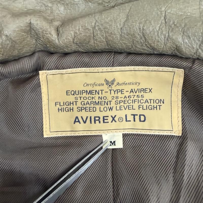 アヴィレックス AVIREX ジャケット、上着 ジャンパー、ブルゾン ミリタリー レザー ライダース ジャケット 牛革 革ジャン 6191025 M 茶 / ブラウン / brown メンズ USED 古着 中古 50152160