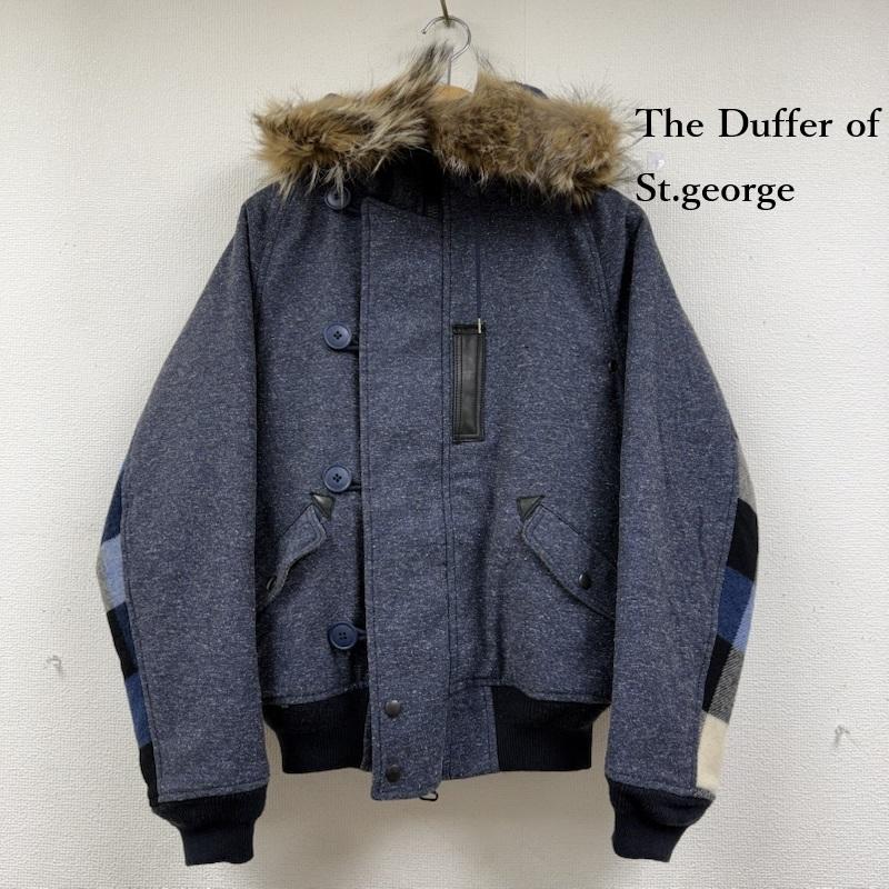 ザダファーオブセントジョージ The DUFFER of ST.GEORGE ジャケット、上着 ジャンパー、ブルゾン N-2Bタイプ 中綿入りフライト ブルゾン ブロックチェック M 紺 / ネイビー / navy メンズ USED 古着 中古 50152171