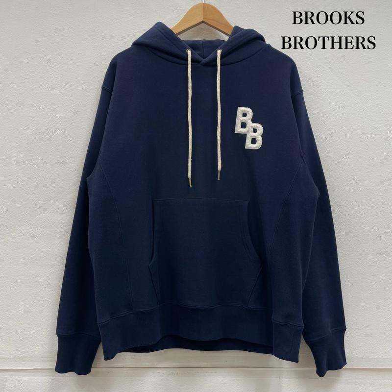 ブルックス ブラザーズ BROOKS BROTHERS トップス トップス BB ロゴ プルオーバー スウェット パーカー フーディー ワッペン サガラ刺繍 ユニセックス L 無地 紺 / ネイビー / navy メンズ USED 古着 中古 50152188