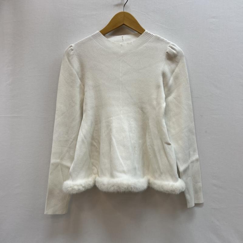 セルフォード CELFORD トップス トップス ファーヘム ペプラム ニット プルオーバー セーター CWNT235073 38 アイボリー / アイボリー / レディース USED 古着 中古 50152199