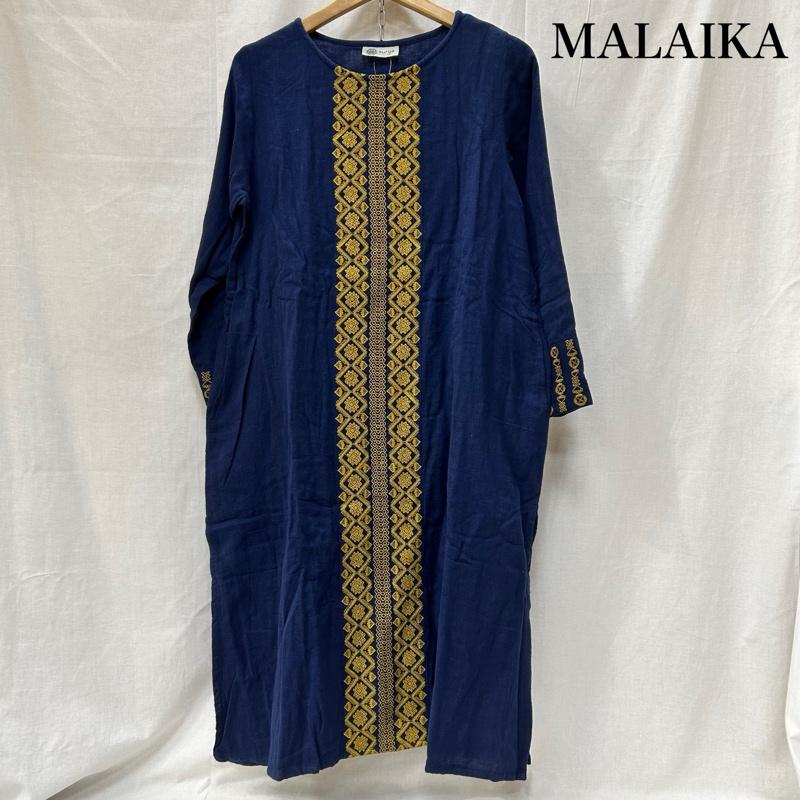 マライカ MALAIKA ワンピース ロングスカート surya オリエンタル刺繍ワンピース ブルー FREE FREE 刺繍 青 / ブルー / blue X マスタード / マスタード / レディース USED 古着 中古 50152229
