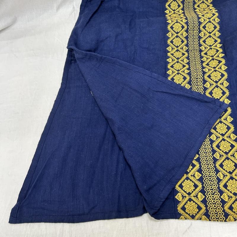 マライカ MALAIKA ワンピース ロングスカート surya オリエンタル刺繍ワンピース ブルー FREE FREE 刺繍 青 / ブルー / blue X マスタード / マスタード / レディース USED 古着 中古 50152229