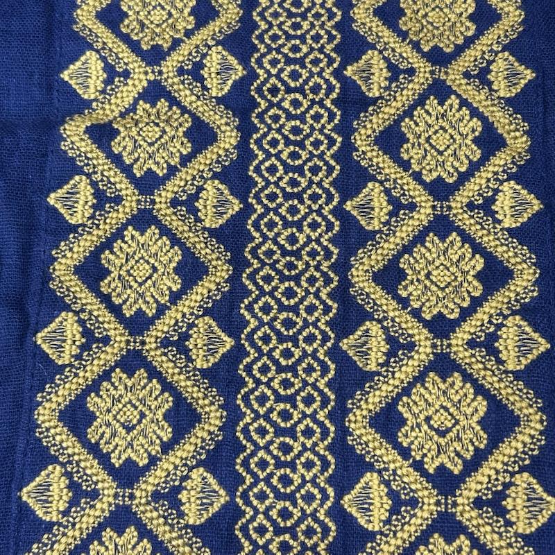 マライカ MALAIKA ワンピース ロングスカート surya オリエンタル刺繍ワンピース ブルー FREE FREE 刺繍 青 / ブルー / blue X マスタード / マスタード / レディース USED 古着 中古 50152229