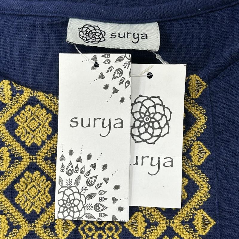 マライカ MALAIKA ワンピース ロングスカート surya オリエンタル刺繍ワンピース ブルー FREE FREE 刺繍 青 / ブルー / blue X マスタード / マスタード / レディース USED 古着 中古 50152229