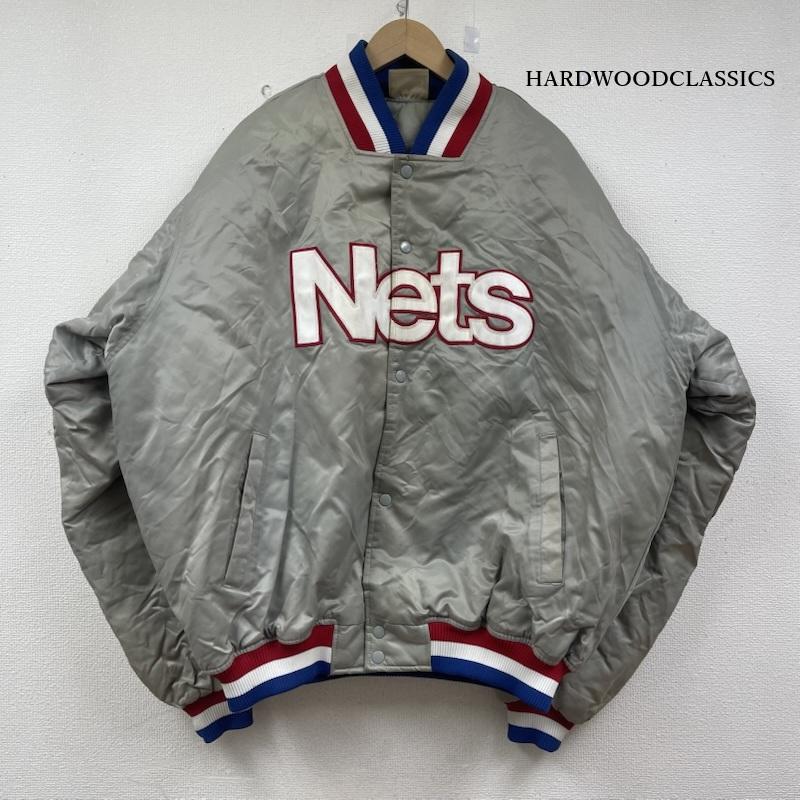 ハードウッドクラシック HARDWOODCLASSICS ジャケット、上着 ジャンパー、ブルゾン NBA Nets フルジップ ナイロン 中綿 スタジャン 銀 / シルバー / silver color メンズ USED 古着 中古 50152243