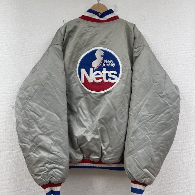 ハードウッドクラシック HARDWOODCLASSICS ジャケット、上着 ジャンパー、ブルゾン NBA Nets フルジップ ナイロン 中綿 スタジャン 銀 / シルバー / silver color メンズ USED 古着 中古 50152243