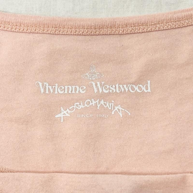 ヴィヴィアンウエストウッド Vivienne Westwood Tシャツ 半袖 Anglomania アングロマニア カットソー イタリア製 コットン XSサイズ XS ロゴ、文字 桃 / ピンク / pink X 白 / ホワイト / white レディース USED 古着 中古 50152252