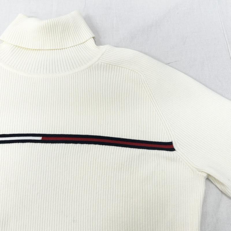 トミーヒルフィガー TOMMY HILFIGER ニット、セーター 長袖 ハイネック タートルネック ニット ホワイト Mサイズ M 白 / ホワイト / white レディース USED 古着 中古 50152258