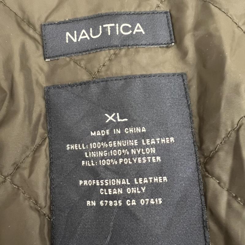 ノーティカ NAUTICA ジャケット、上着 ジャンパー、ブルゾン 00s レザー スポーツ ジャケット ライダース XL 茶 / ブラウン / brown メンズ USED 古着 中古 50152269