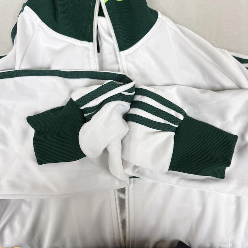 アディダス adidas トップス トップス サンテティエンヌ トラック ジャケット 刺繍 サッカー トレーニング ウェア 万国旗タグ M 白 / ホワイト / white X 緑 / グリーン / green メンズ USED 古着 中古 50152285