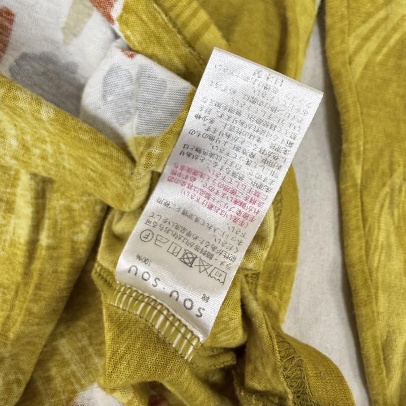 ソウ・ソウ SOU･SOU トップス トップス 長袖 カットソー ロング tシャツ コーティング S 黄 / イエロー / yellow レディース USED 古着 中古 50152306