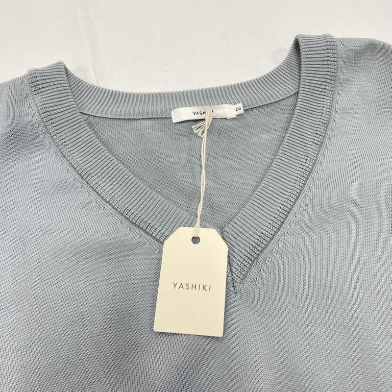 ヤシキ YASHIKI トップス トップス attic 別注 ニット Vネック 日本製 ICE BLUE 2 無地 水色 / ライトブルー / メンズ USED 古着 中古 50152308