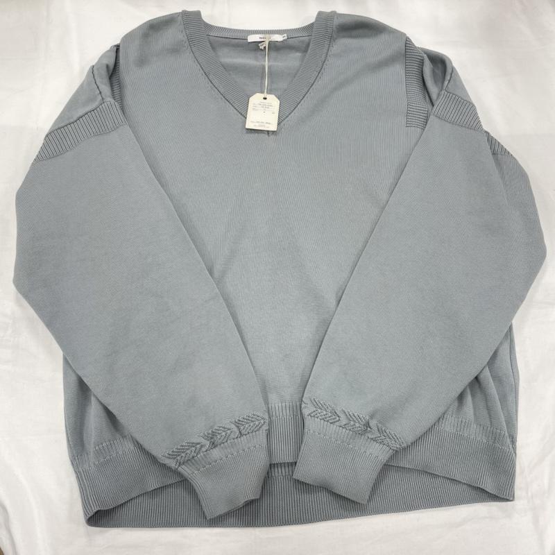 ヤシキ YASHIKI トップス トップス attic 別注 ニット Vネック 日本製 ICE BLUE 2 無地 水色 / ライトブルー / メンズ USED 古着 中古 50152308
