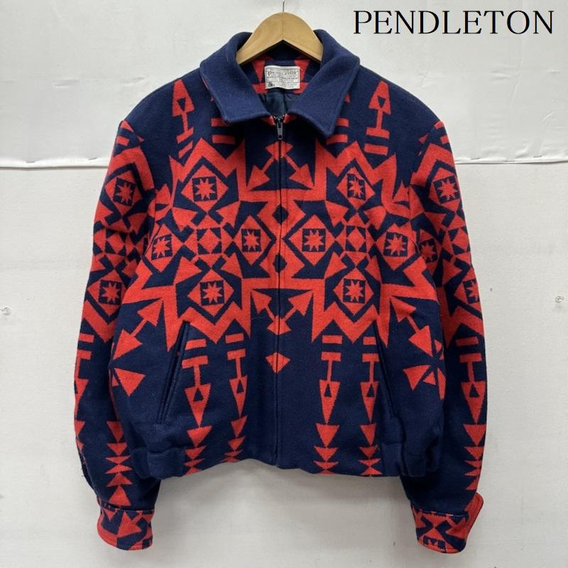 ペンドルトン PENDLETON ジャケット、上着 ジャンパー、ブルゾン 80s ネイティブ 総柄 ウール ジャケット K424-727 USA製 L 青 / ブルー / blue X 赤 / レッド / red メンズ USED 古着 中古 50152336