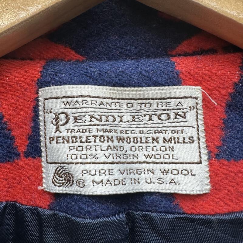ペンドルトン PENDLETON ジャケット、上着 ジャンパー、ブルゾン 80s ネイティブ 総柄 ウール ジャケット K424-727 USA製 L 青 / ブルー / blue X 赤 / レッド / red メンズ USED 古着 中古 50152336