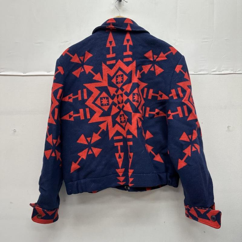 ペンドルトン PENDLETON ジャケット、上着 ジャンパー、ブルゾン 80s ネイティブ 総柄 ウール ジャケット K424-727 USA製 L 青 / ブルー / blue X 赤 / レッド / red メンズ USED 古着 中古 50152336