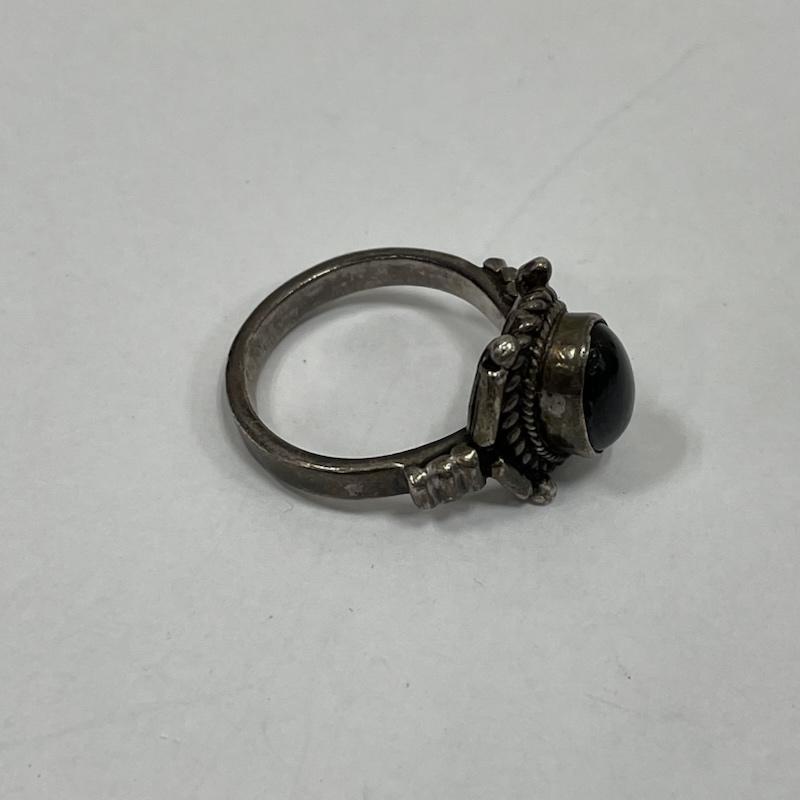 古着 USED ファッション小物 ファッション小物 オニキス ストーン シルバー ヴィンテージ リング 指輪 18号 - メンズ USED 古着 中古 50152342