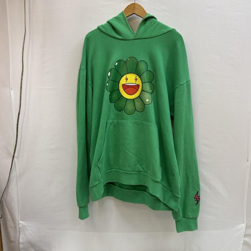 古着 USED トップス トップス J.Balvin 村上隆 コラボ フラワー プリント パーカー XL 緑 / グリーン / green メンズ USED 古着 中古 50152358