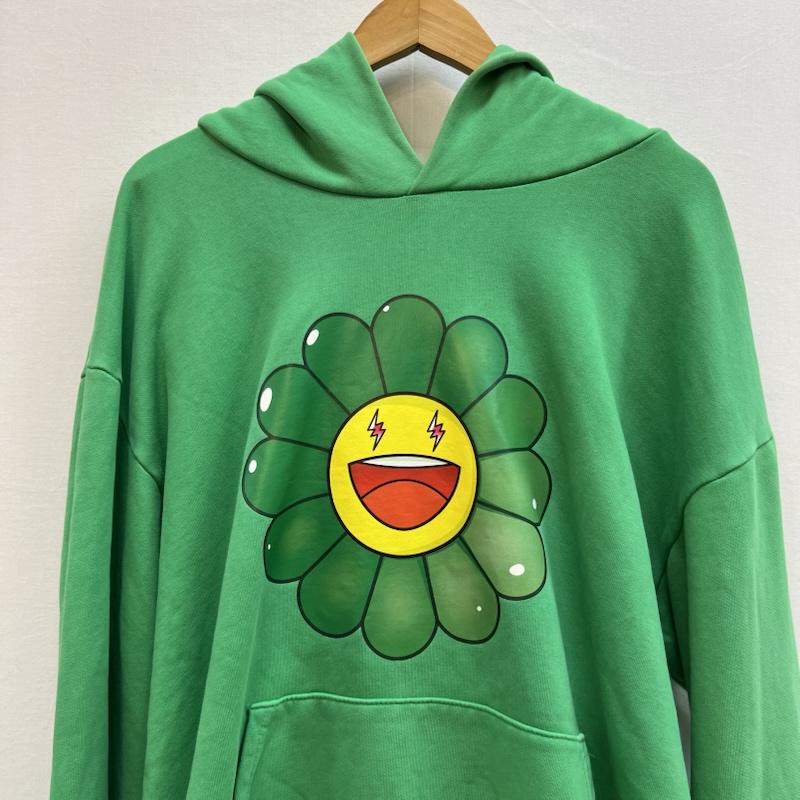 古着 USED トップス トップス J.Balvin 村上隆 コラボ フラワー プリント パーカー XL 緑 / グリーン / green メンズ USED 古着 中古 50152358