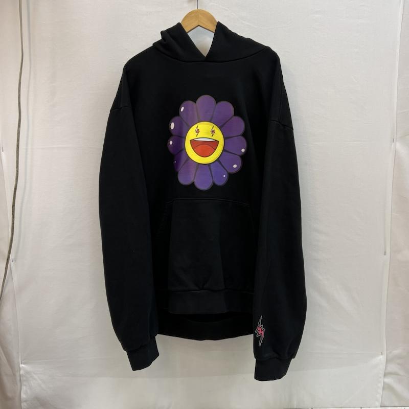 古着 USED トップス トップス J.Balvin 村上隆 コラボ フラワー プリント パーカー XXL 黒 / ブラック / black メンズ USED 古着 中古 50152359