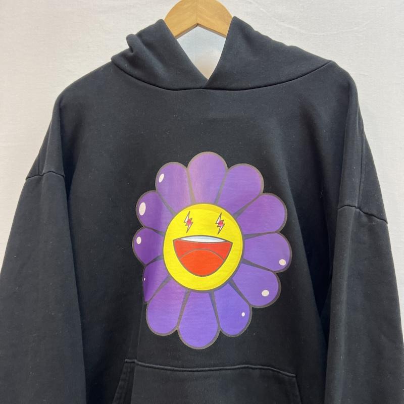 古着 USED トップス トップス J.Balvin 村上隆 コラボ フラワー プリント パーカー XXL 黒 / ブラック / black メンズ USED 古着 中古 50152359