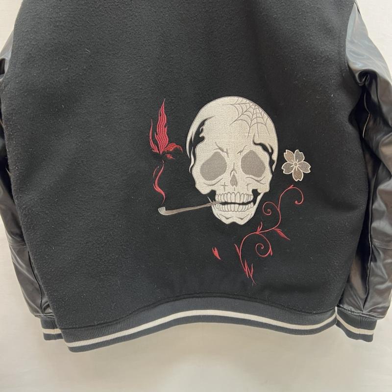 古着 USED ジャケット、上着 ジャンパー、ブルゾン 雅結 骸骨 スカル 和柄 刺繍 スタジャン L 黒 / ブラック / black メンズ USED 古着 中古 50152364