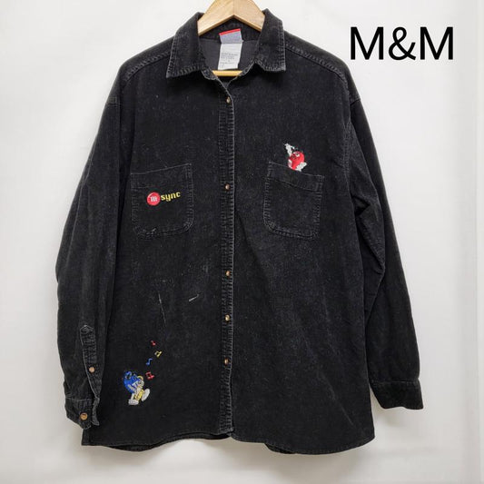 エムアンドエム M&M トップス トップス チョコレートキャラクター 刺繍 シャツ コーデュロイ L メンズ USED 古着 中古 50152367