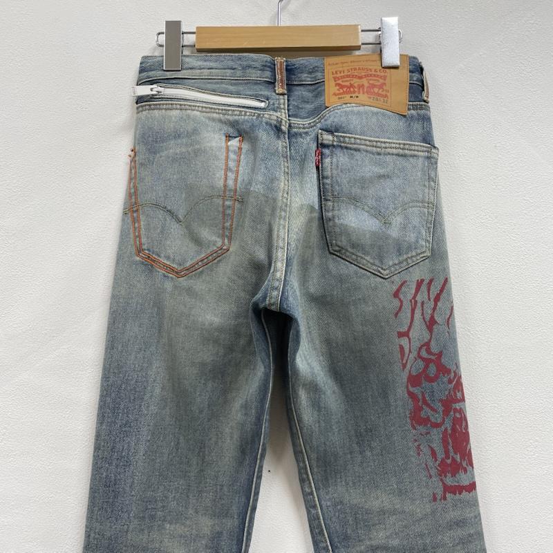 リーバイス Levi s ボトムス ボトムス 501 デニム ジーンズ Heron Preston コラボ ペイント 加工 ボタンフライ W28L32 28インチ ロゴ、文字 X プリント X ダメージ加工 マルチカラー / マルチカラー / multicolor メンズ USED 古着 中古 50152370