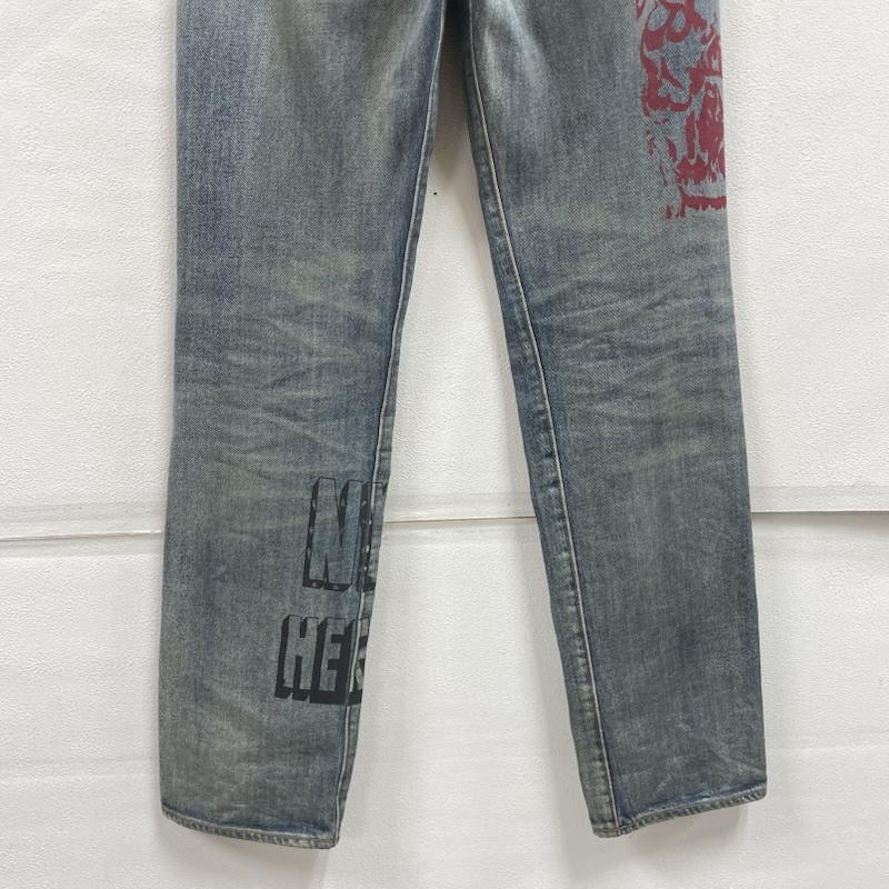 リーバイス Levi s ボトムス ボトムス 501 デニム ジーンズ Heron Preston コラボ ペイント 加工 ボタンフライ W28L32 28インチ ロゴ、文字 X プリント X ダメージ加工 マルチカラー / マルチカラー / multicolor メンズ USED 古着 中古 50152370